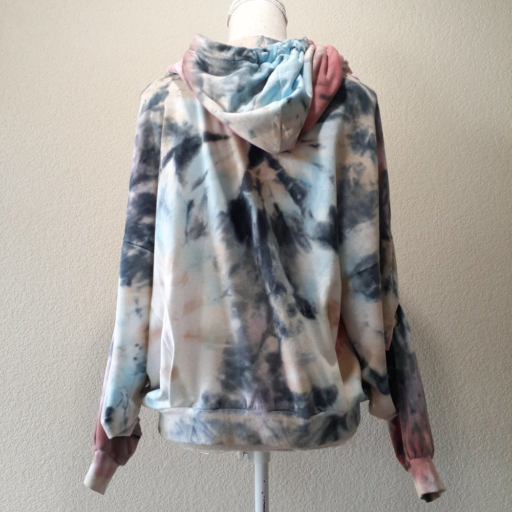 Young Fabulous & Broke Tie-Dye Hoodie in Blue, Pink, Gray
